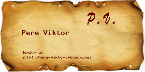 Pere Viktor névjegykártya